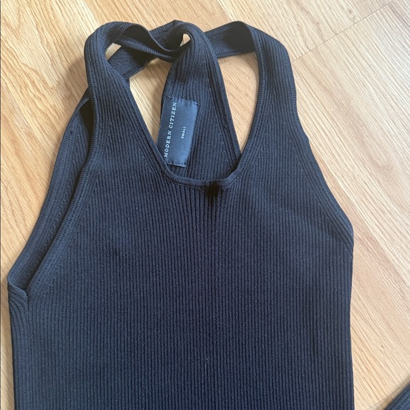 Modern Citizen Maxi Dress Ribbed Knit Criss Cross straps Black Size Small - Picture 2 of 6